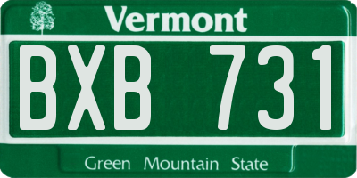 VT license plate BXB731