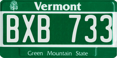 VT license plate BXB733