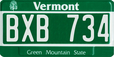 VT license plate BXB734