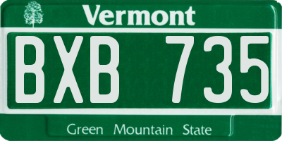 VT license plate BXB735
