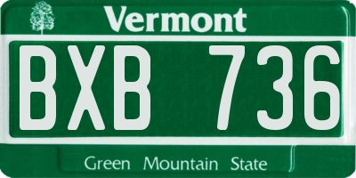 VT license plate BXB736