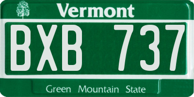 VT license plate BXB737