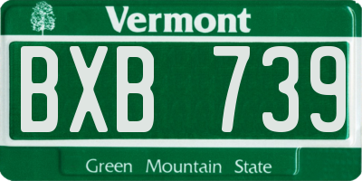 VT license plate BXB739