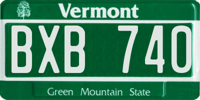 VT license plate BXB740