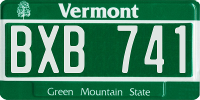 VT license plate BXB741