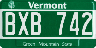 VT license plate BXB742