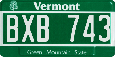 VT license plate BXB743