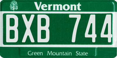 VT license plate BXB744