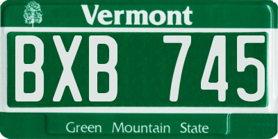VT license plate BXB745