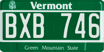 VT license plate BXB746