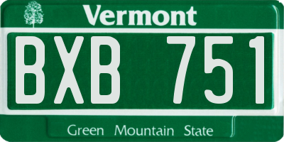 VT license plate BXB751