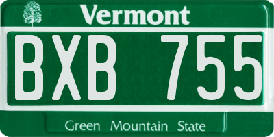 VT license plate BXB755