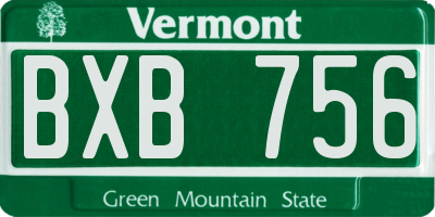 VT license plate BXB756