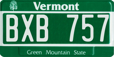 VT license plate BXB757