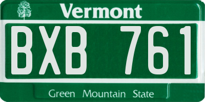 VT license plate BXB761
