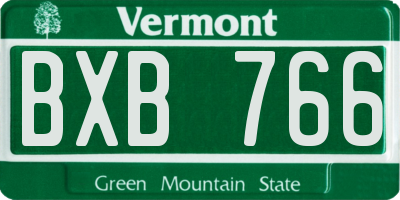 VT license plate BXB766