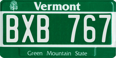 VT license plate BXB767