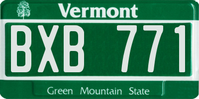 VT license plate BXB771