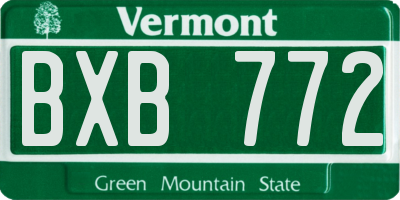 VT license plate BXB772