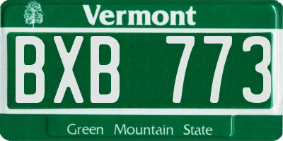 VT license plate BXB773