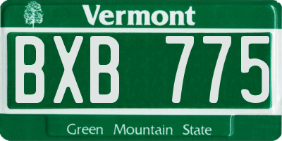 VT license plate BXB775