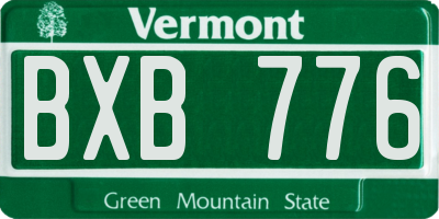 VT license plate BXB776