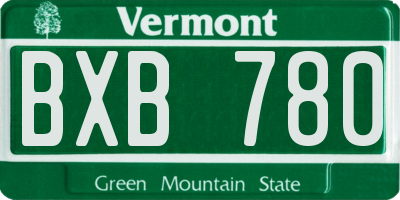 VT license plate BXB780