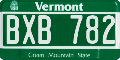 VT license plate BXB782