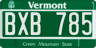 VT license plate BXB785