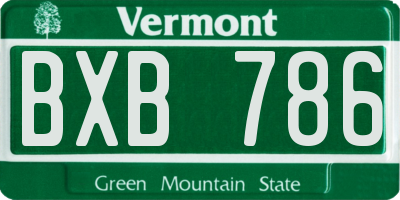 VT license plate BXB786