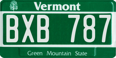 VT license plate BXB787
