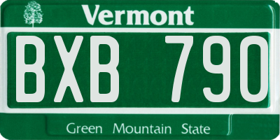 VT license plate BXB790