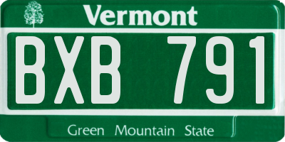 VT license plate BXB791