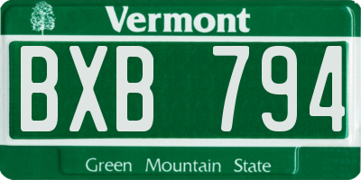 VT license plate BXB794