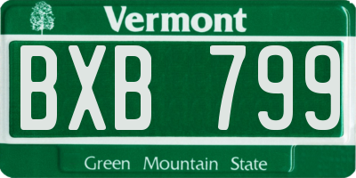 VT license plate BXB799