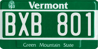 VT license plate BXB801