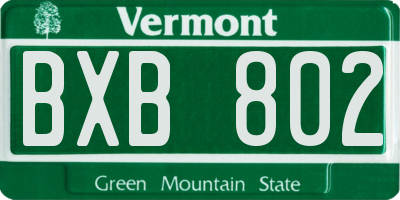 VT license plate BXB802
