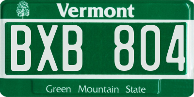 VT license plate BXB804