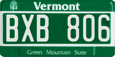 VT license plate BXB806