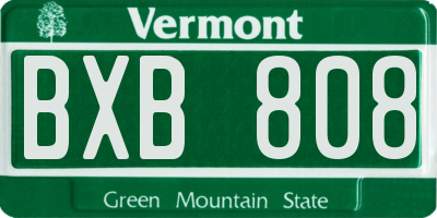 VT license plate BXB808