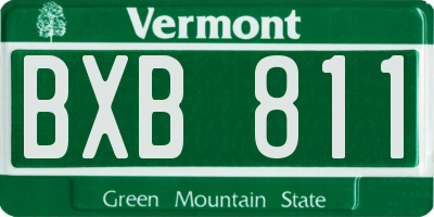 VT license plate BXB811