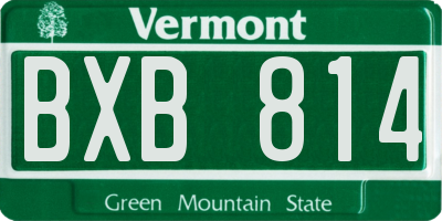 VT license plate BXB814