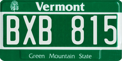 VT license plate BXB815