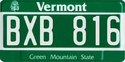 VT license plate BXB816