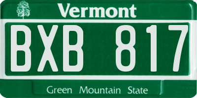 VT license plate BXB817