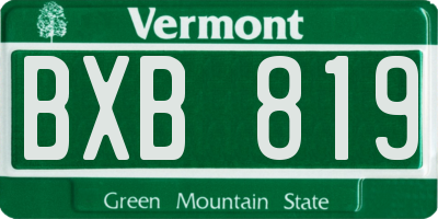 VT license plate BXB819