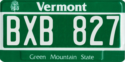 VT license plate BXB827