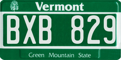 VT license plate BXB829