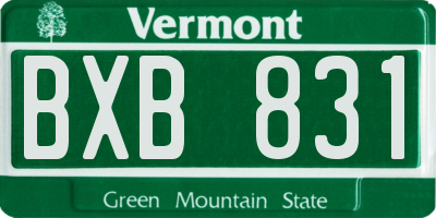VT license plate BXB831