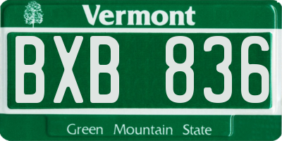 VT license plate BXB836